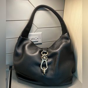 Pebble Grain Logo Lock Shoulder Bag